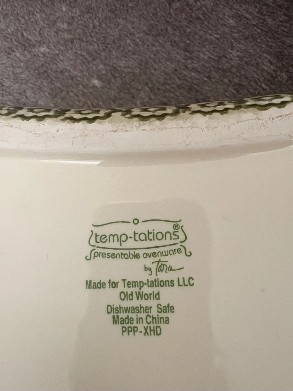 QVC Temp-tations Old World Olive Green Ceramic Purse Cookie Jar Canister